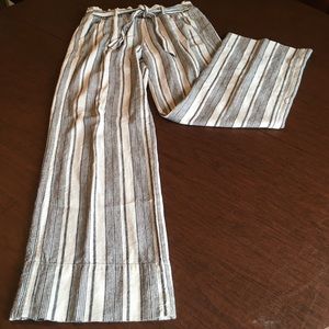 Jolt Linen Size Small Stripped Flowy Beach Pants